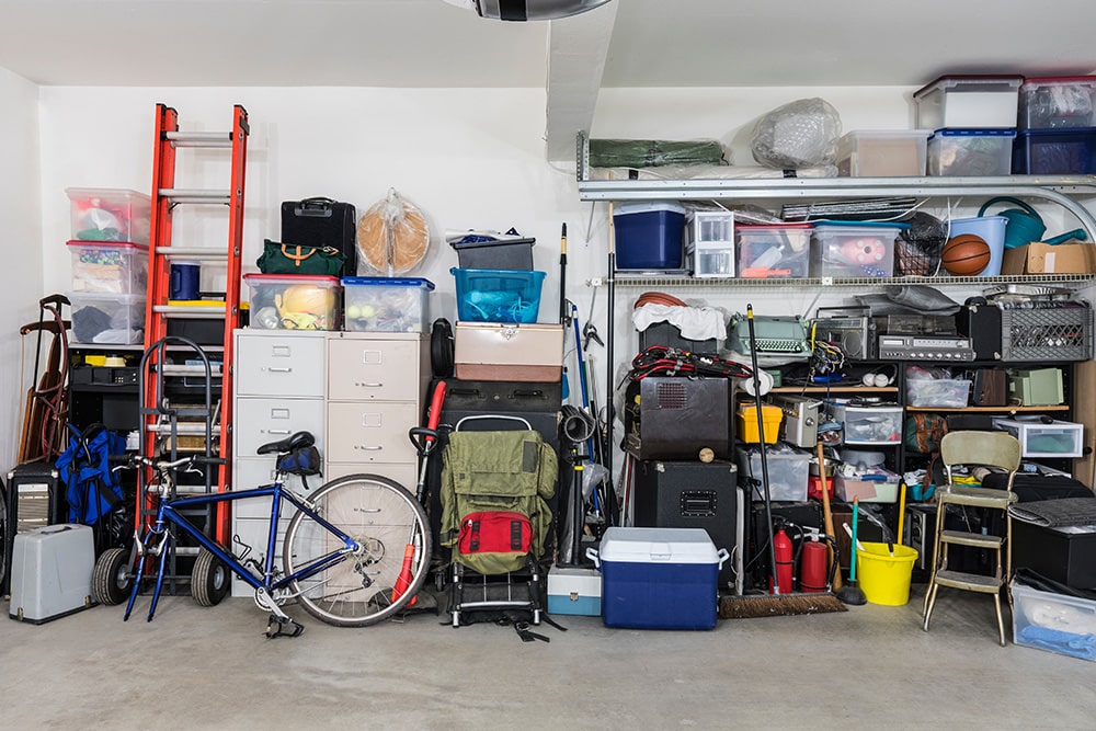 Cluttered Garage - Self storage Pekin, IL